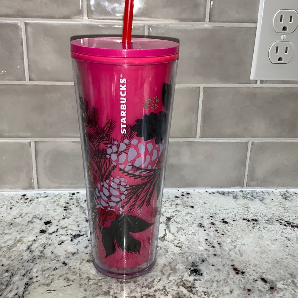 Starbucks tumbler with tag